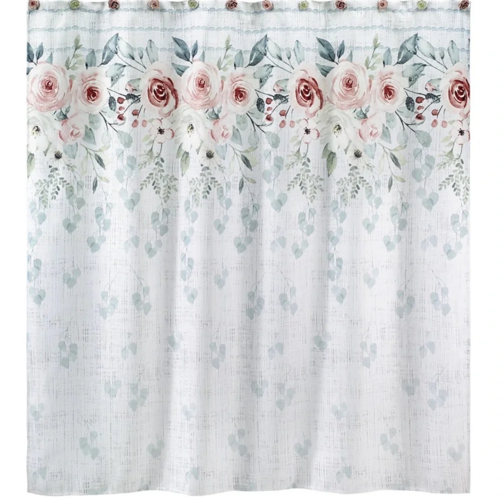 Avanti Spring Garden Floral Shower Curtain 72”x72”- NEW